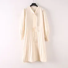 Онлайн знаменитостей средней длины с длинными рукавами платье-свитер женское стиль корейский стиль лень стиль свободный базовый пот