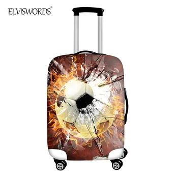 

ELVISWORDS Luggage Cover Elastic Suitcase Protective Covers Travel Accessories Football Ice Fire Apply to 18-32 Inch