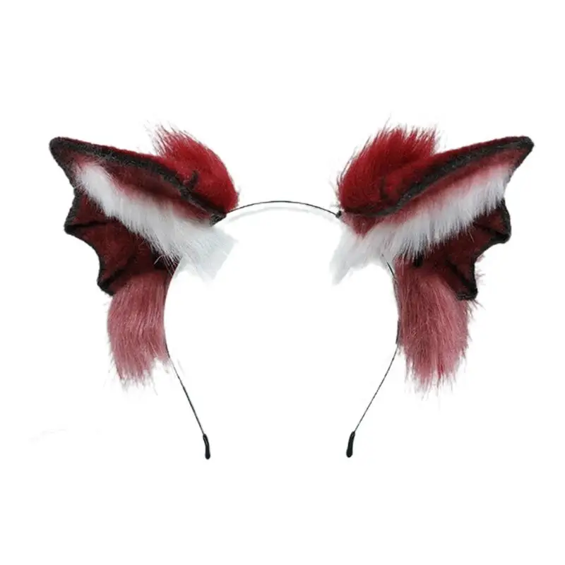 

Plush Ears Hair Hoop Halloween Devil Bat Headwear Furry Animal Hairband Anime Fancy Dress-up Cosplay Accessories