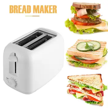 

2-Slice Toaster Compact Plastic Toast Maker Wide Slot 6-gear Adjustable Toaster EU Baking Accessories