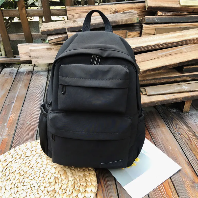 Водонепроницаемый нейлоновый рюкзак для женщин и мужчин с несколькими карманами, рюкзаки для путешествий, женская школьная сумка для девочек-подростков, сумки для книг Mochilas - Цвет: black