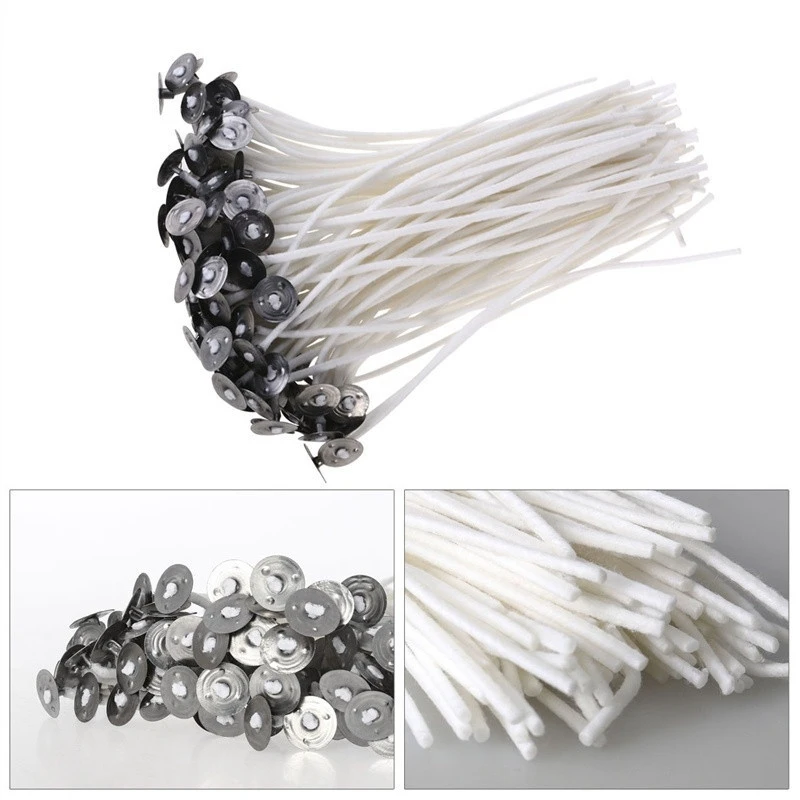 100pc Candle Wicks Smokeless Soy Wax Pure Cotton Core DIY Candle Making Household Woven Kerosene Lamp Candle Core Party Supplies