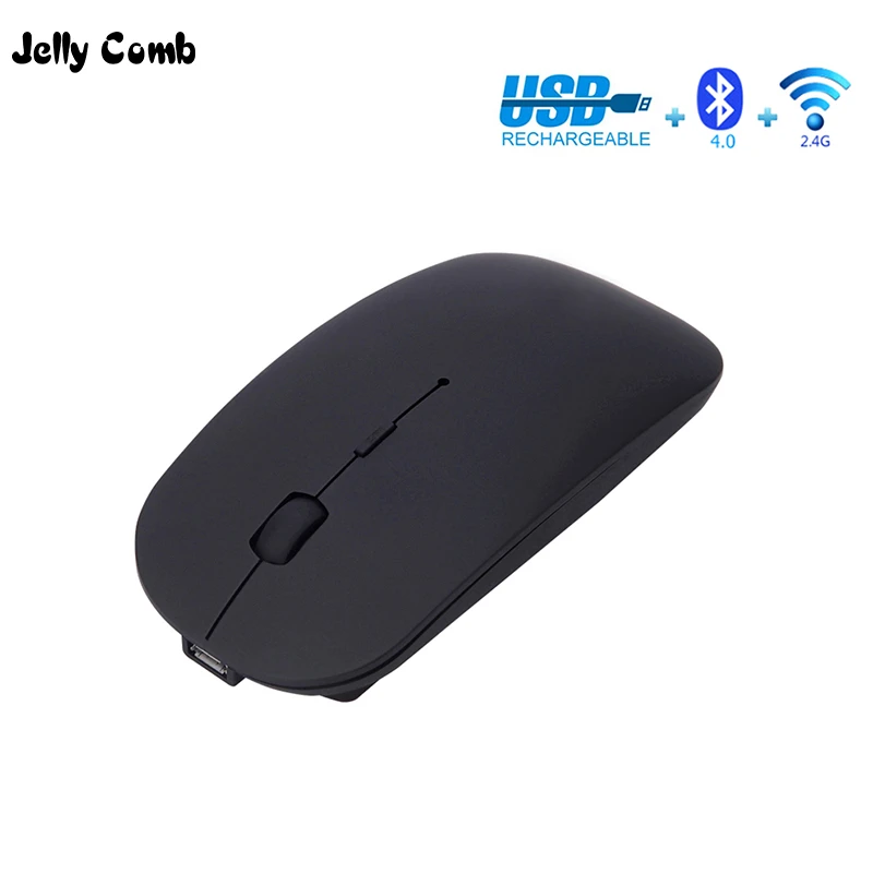 Ceny Jelly Comb akumulator 2.4G bezprzewodowa mysz Bluetooth 4.0 Untral cienka mysz ciche ergonomiczne myszy dla Apple Mac PC Laptop Mute