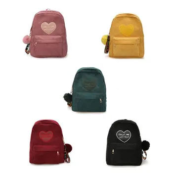 

Fashion Corduroy Backpack School Bag Casual College Daypack for Teenager Girls