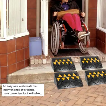 

2pcs Heavy Duty Rubber Curb Ramps Driveway Car Vehicle Wheelchair Threshold Ramp 100% New High Quality