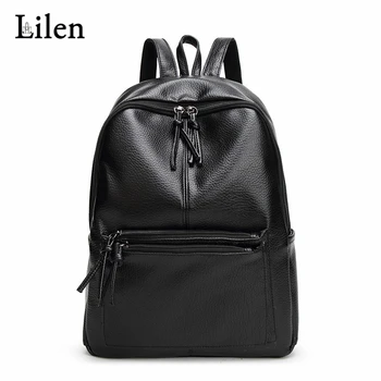 

LILEN 2019 New Washed PU Leather Backpack Female Large Capacity Outdoor Travel Backpack College Bag Quality Casual Backpack