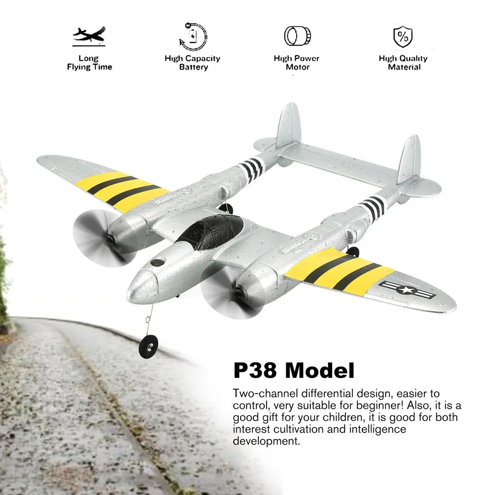 FX-816 Air Force P38 RC Airplane 2,4 GHz 2CH RC летательный аппарат с фиксированным крылом для детских игрушек
