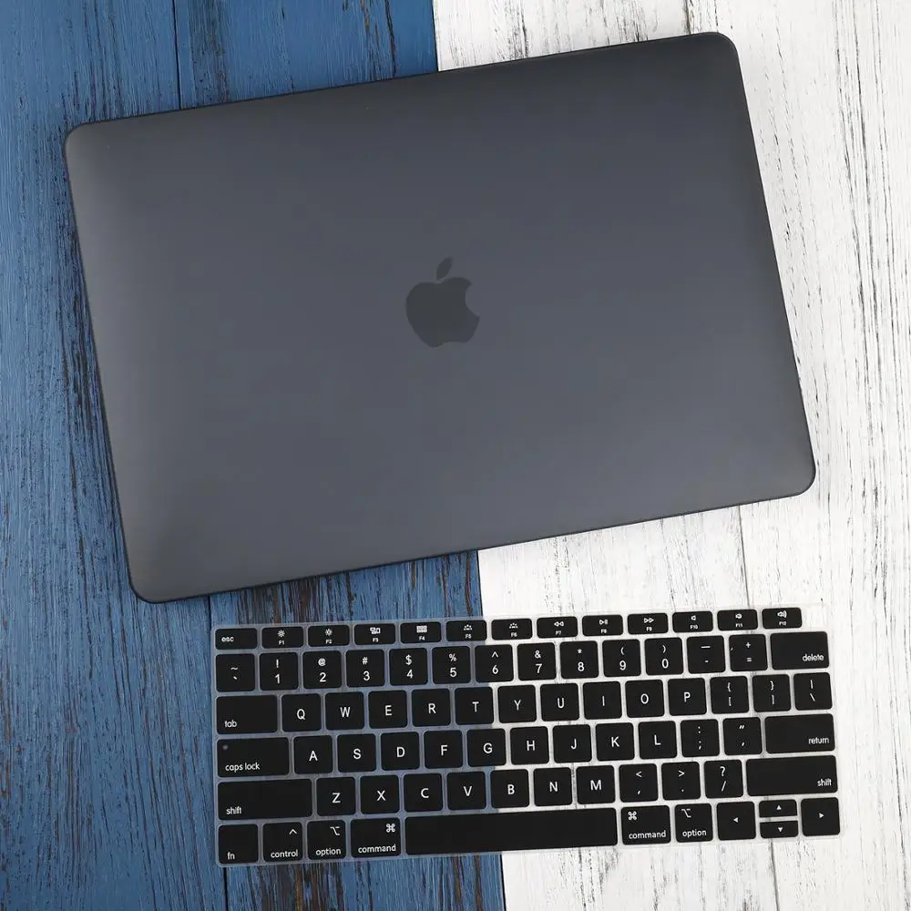 Для Macbook Air retina 11 12 13," кристально чистый чехол для Macbook Air Pro 13 15 16 дюймов Сенсорная панель/Touch ID A1932 A2159 - Цвет: Matte black