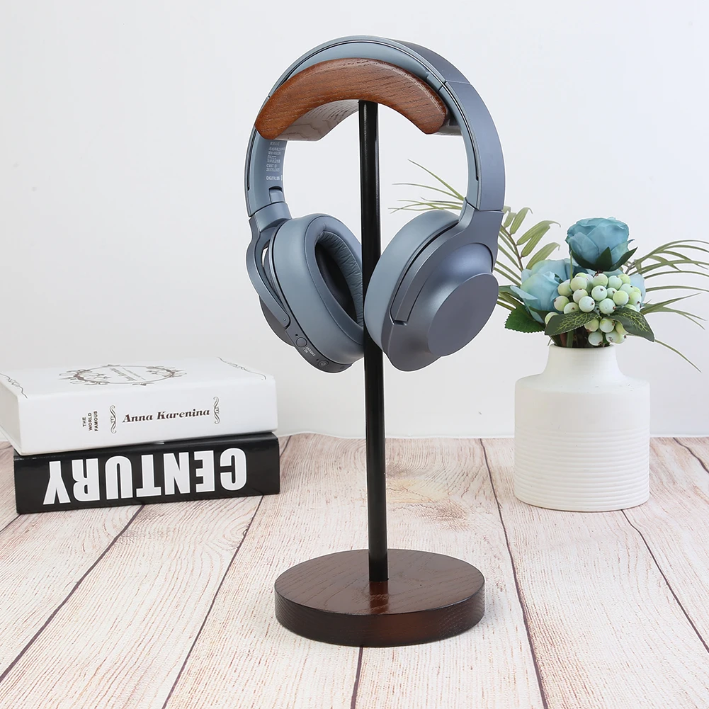 Solid Headset Stand Widely Compatible Wooden Aluminum Wall Mount Desktop Display Earphone Headphone Bracket Accessories | Электроника