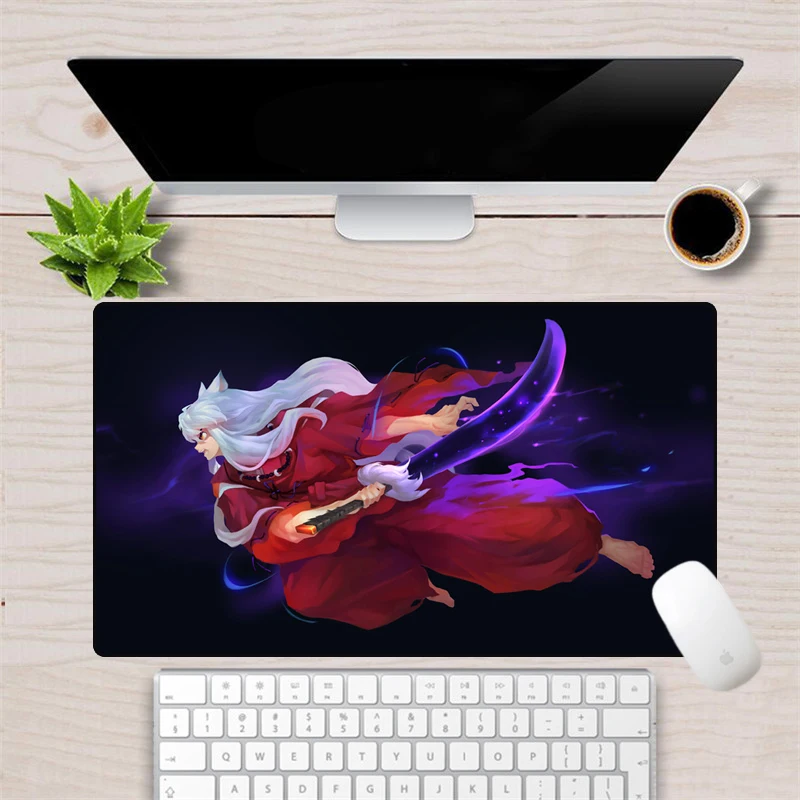 Аниме Inuyasha коврик для мыши геймер 70x40 см большой резиновый прочный запирающийся край игровой коврик для мыши Компьютерная клавиатура Коврик Настольный коврик