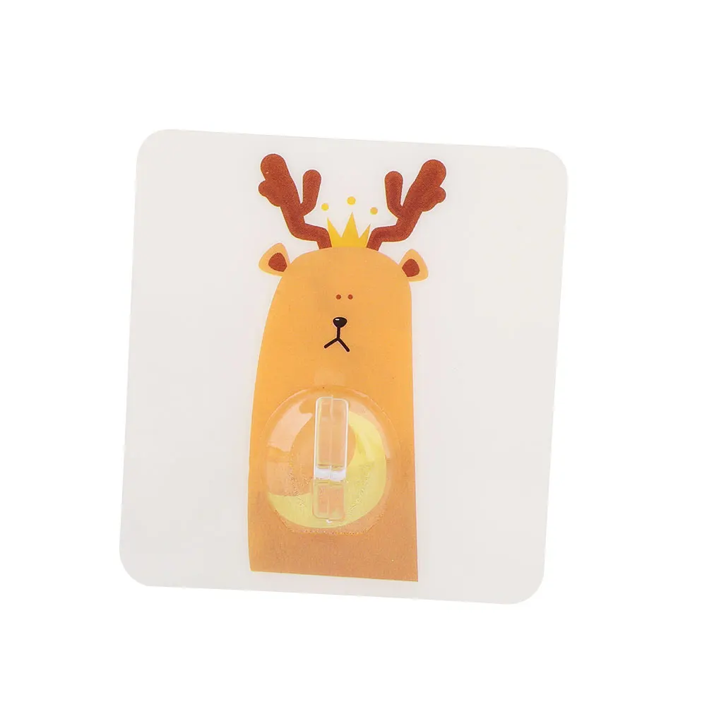 Deer Крючки в виде животных настенный держатель мультфильм вешалка крючок гаджет кухня душ дома ванная комната бытовой ключ полотенце повышенной клейкости олень - Цвет: Deer