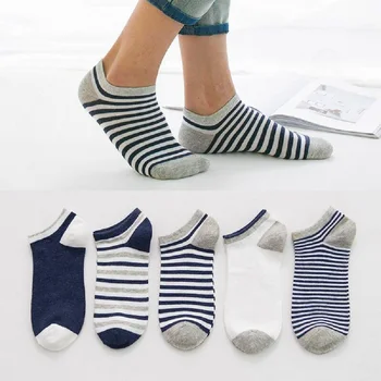 

Unisex Men Sock Patchwork Striped Cotton Ankle Sock Spring Summer Casual Male Funny Sock