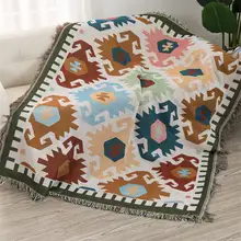 Скандинавские INS геометрические пледы одеяло диван Cobertor подвесной гобелен для дивана кровать самолет путешествия пляжное одеяло кисточкой