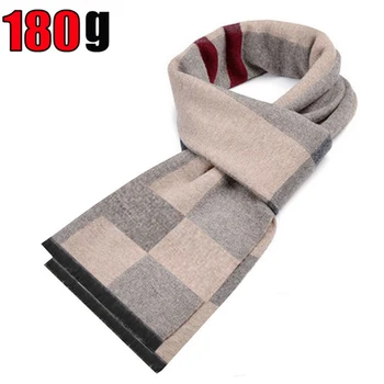 

MANYUE-CO Scarves Men Fashion Plaid Autumn Winter Scarf Business Casual Cachecol Cashmere Wool Mens Warm Shawl Wrap Neckerchief
