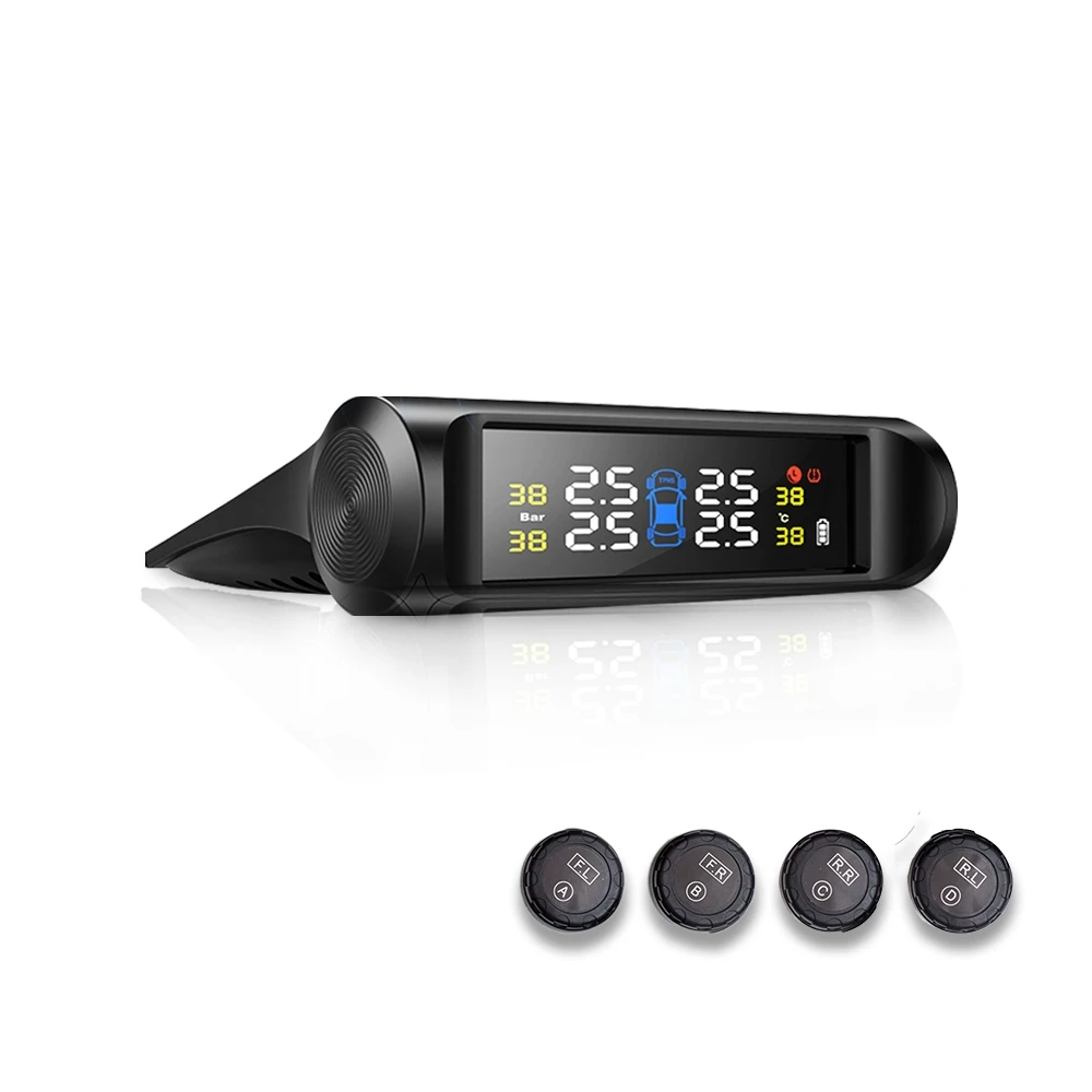 1 комплект голосовой автомобильный Солнечный монитор давления в шинах TPMS Тестер давления в шинах Система обнаружения USB+ Солнечная зарядка