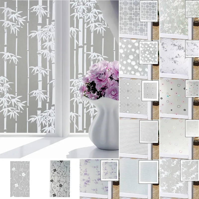 PVC Frosted Glass Window Stickers Privacy Shower Screen Self-adhesive Waterproof 