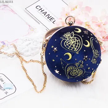 

Anime Action Figure Sailor Moon starry Chain Shoulder Bags Creative Spherical Cartoon Girl Fashion Velvet Crossbody Bag Handbag
