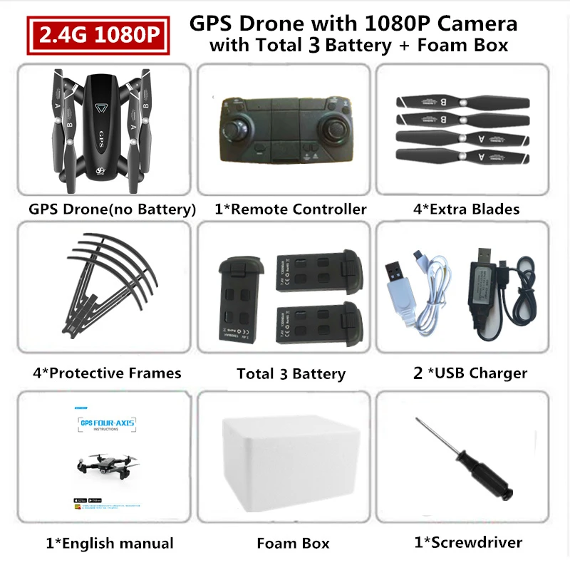 Радиоуправляемый Дрон 4K HD камера S167 gps Dynamic Follow 5G WiFi FPV 1080P Квадрокоптер Вертолет игрушка в подарок VS E58 M65 E511 SG106 F11 XS812 - Цвет: 5MP-2.4G-Foam Box 3