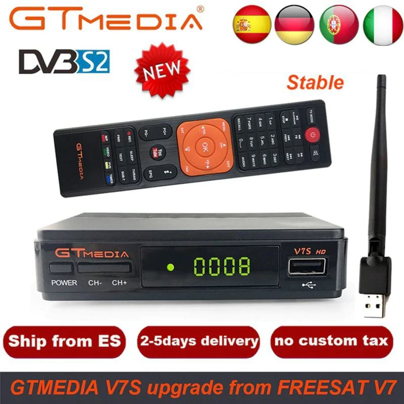 V7S HD with 5 Line GTmedia V9 Супер цифровой ТВ спутниковый ресивер DVB-S2 H.265 DRE& Biss ключ 1 год Испания CCAM PK Freesat V7S HD V8 NOVA X96 мини - Цвет: V7S HD with 5 Line