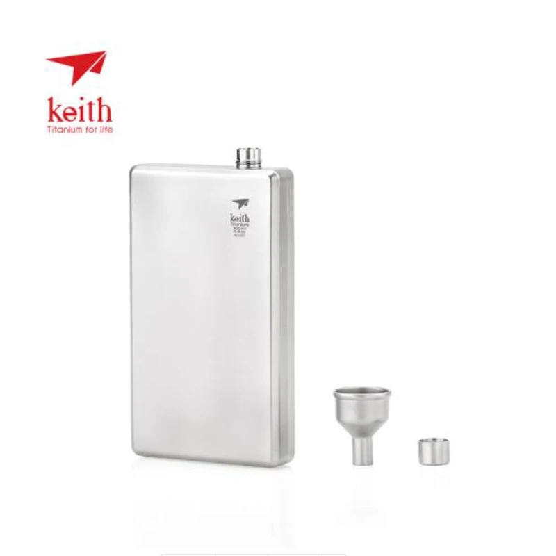 Портативный флакон для вина и виски Keith Titanium Спортивная фляга из чистого титана