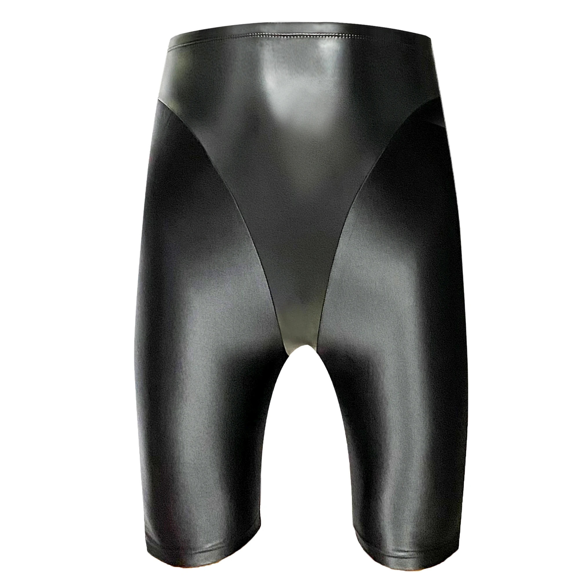 

XCKNY Pu glossy materia stitching 3XL satin smooth opaque pantyhose bright tights sexy silk slim high waisted Sports swim pants