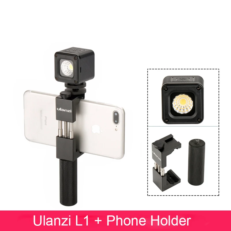 L1 With holder Ulanzi L1/L1Pro водонепроницаемый Светодиодный светильник с регулируемой яркостью для камеры, светильник ing для Дронов DJI Osmo Pocket GoPro Osmo Action DSLRs camera - Цвет: L1 With holder