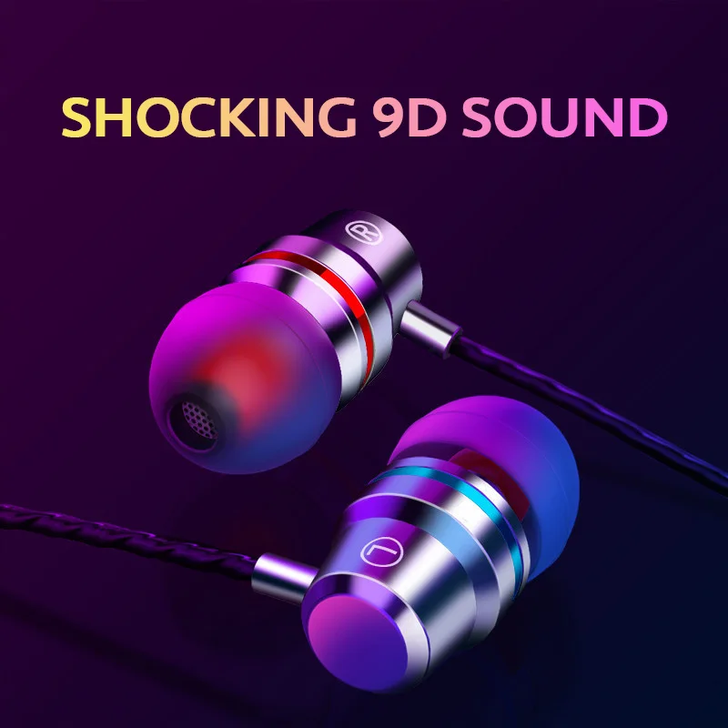 In-Ear Wired Earphone 3.5mm Earbuds Earphones Music Sport Gaming Headset With mic For IPhone Xiaomi Samsung Huawei Stereo