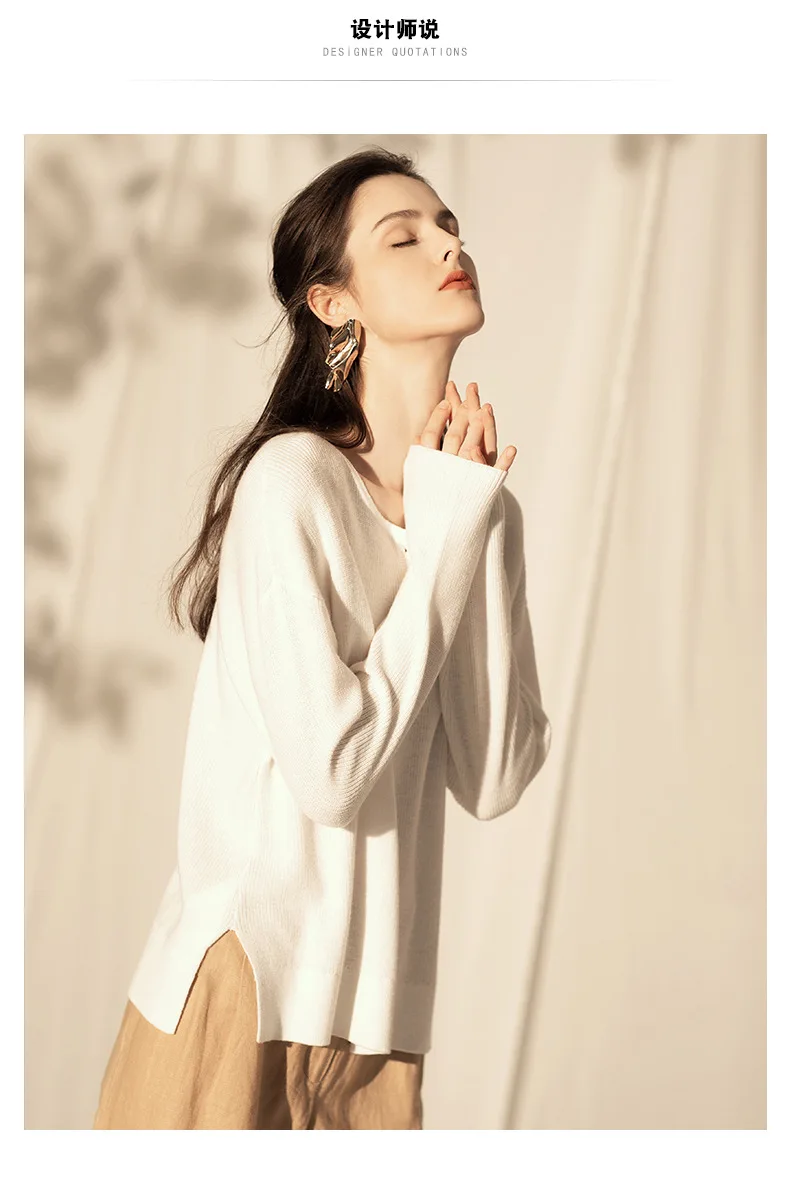 LZJN 2019 New Women Sweater Button Round Neck Women Basic Loose Knitted Pullover Women Sweaters And Pullovers Knit Jumper (9)