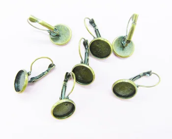

Free shipping !! Bluk 500pair/lot 16mm Antiqur Bronze Earring hooks Flat Round Tary Pad Nickel Free Earring Findings