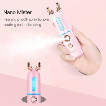 

30ml Mini Cool Mist Facial Sprayer Nano Face Steamer Skin Moisturizing Mist Sprayer USB Rechargeable Facial Humidifier Atomizer