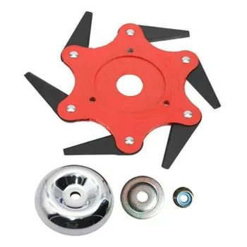 

6 Teeth Grass Trimmer Brush Cutter Head Steel Garden Tools Strimmer Mower Blade Material: Manganese Steel