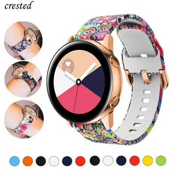 

Ative 2 watch strap for Samsung Galaxy Watch active 2/42mm Gear S2/Sport 20mm watch band printed silicone bracelet Amazfit bip