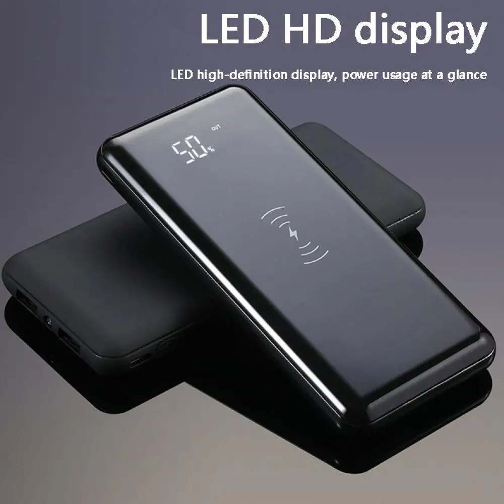 30000mah Power Bank Wireless Charger For iPhone Samsung  External Battery Bank Built-in qi Wireless Charger Powerbank Portable