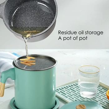 

Oil Storage Grease Keeper for Kitchen, 1.4 /1.7L Bacon Grease Container With Strainer Vintage Oil Storage Kitchen Tools New 2020