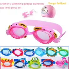 2021 Children Swimming Goggles Anti-Fog Professional Sports Water Goggles Swim Eyewear Waterproof Kids Swimming cap set earplugs