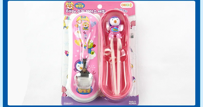 Южная Корея Pororo Lele Детские Обучающие палочки для еды из 3 предметов, детские пластиковые палочки для еды, практичные палочки для еды Se