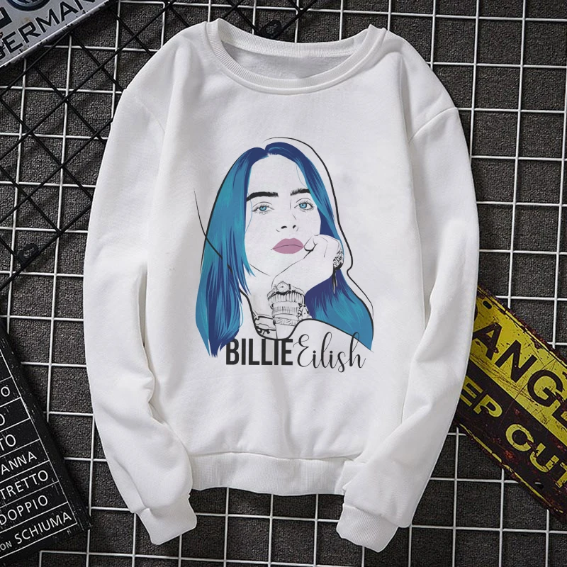 Западная мода; Новинка; Kawaii Billie Eilish для девочек в розовом цвете, Женский свитшот, пуловер для новорожденных мальчиков, куртки с капюшоном на осень с длинными рукавами и принтом Billie Eilish Толстовка - Цвет: 3807