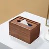 Amgo Walnut Tissue Box Table Napkin Dispenser Wood Paper Holder DecorativeHome Office Hotel 4