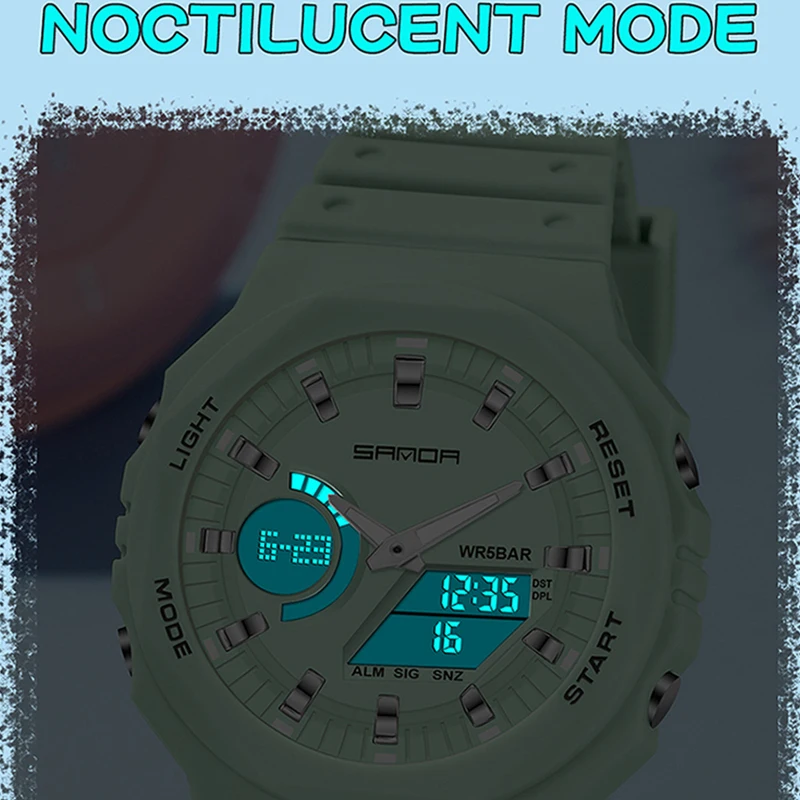 SANDA Top Luxury Men's Quartz Watches Waterproof Men Military Sport Watch Dual Display Luminous Wristwatch Orologio uomo 4