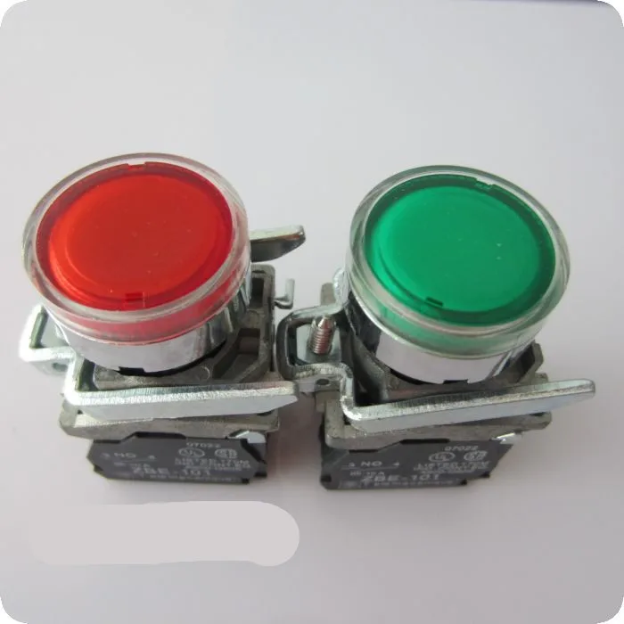 

60PSC 22MM XB4-BW3462 XB4-BW33B5 with light Self-reset button switch Red with 1 normally closed