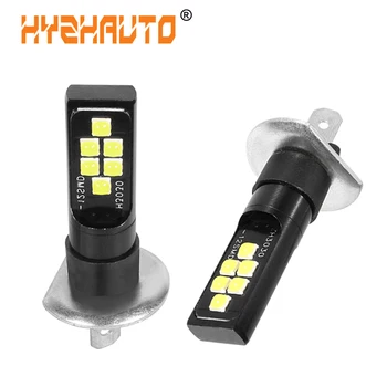 

HYZHAUTO 2Pcs H1 LED Fog Light Bulbs Upgrade 3030 SMD 12 LED Car Fog Lamp White Yellow Color Auto DRL Driving Light DC12V-24V