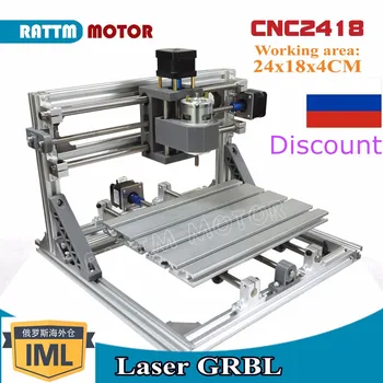 

RU Discount GRBL control CNC router machine 2418 3 Axis Pcb Pvc Milling machine Carving Engraver,v2.5