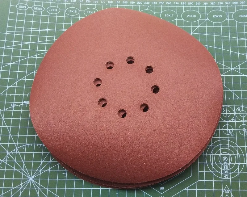 New 10Pcs 225mm Self-adhesive flocking sandpaper with 8 hole Wall polishing Abrasive paper 60#-400# for Metope grinding machine