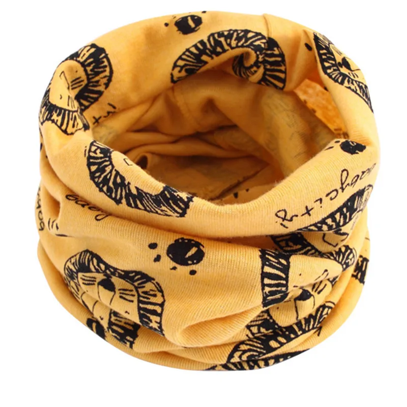 yellow lion Новинка для девочек на осень, хлопковый шарф для детей ребенок шейный шарф для девочек, для мальчиков-хомут с круглым воротником для мальчиков и девочек шарф воротником, теплая детская волшебный шейный платок - Цвет: yellow lion