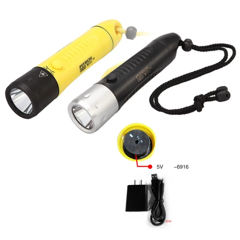 Diving Flashlight Bright LED Submarine Lights Safety Lights Waterproof Underwater Torch Diving Outdoor Under Water Sport