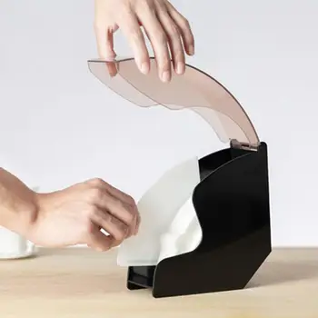 

Hand Drip Coffee Filter Paper Holder with Cover V60 Cone Filter Paper Box Storage Rack Dust Proof Countertop Dispenser Stand