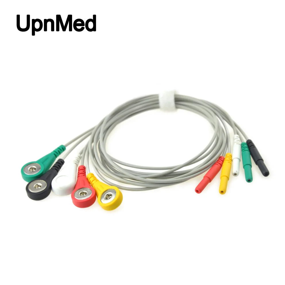Совместимый Din 1 5 мм Holter lead ECG Lead Set IEC standard / AHA Snap | Красота и здоровье