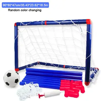 

Folding Kids Football Soccer Ball Goal Post Net Set With Pump Kids Sport Indoor Outdoor Game Toys Child Birthday Gift Soccer Toy