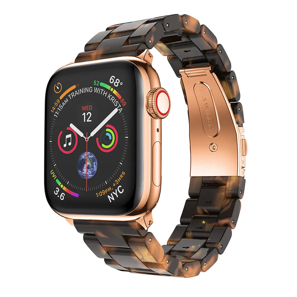 Легкий ремешок для часов из смолы Apple Watch 38/40 мм 42/44 сменный с металлической