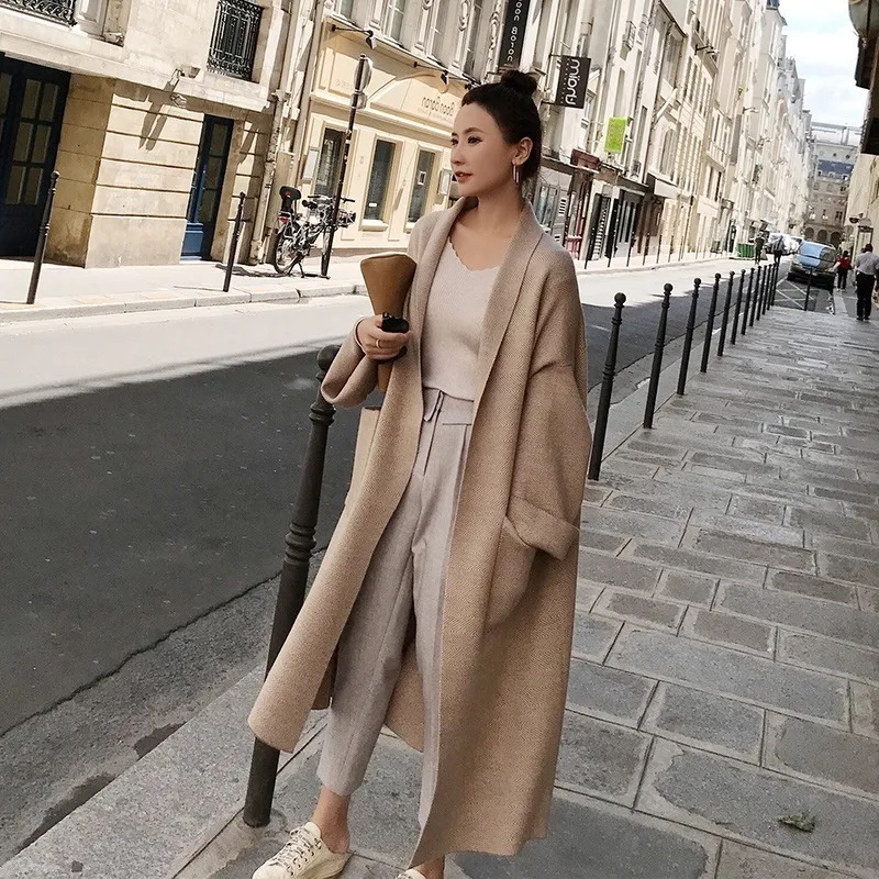 Winter Elegant Winter Coats Loose knit Cardigan